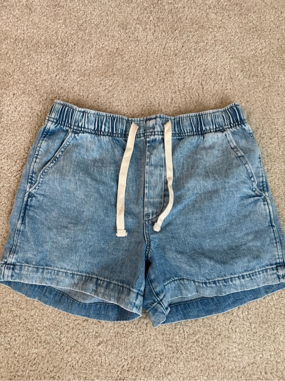 GAP Light Blue Drawstring Denim-Style Women's Shorts